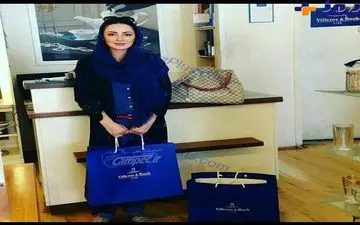 تیپ خانم بازیگر در یک فروشگاه برند + عکس