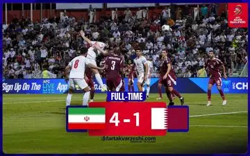 خلاصه بازی ایران 4 - قطر 1 + ویدئو