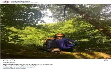 تیپ و استایل پردیس احمدیه در طبیعت بهاری کلاردشت + عکس