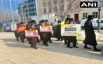 تظاهرات علیه نتانیاهو در مقابل کاخ سفید