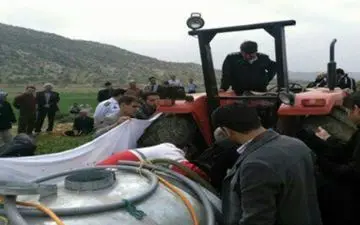 تکه تکه شدن راننده تراکتور در کرمانشاه / دستمال دور گردن بلای جان او شد 