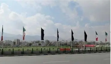 عکس/پرچم های تهران سیاهپوش شد