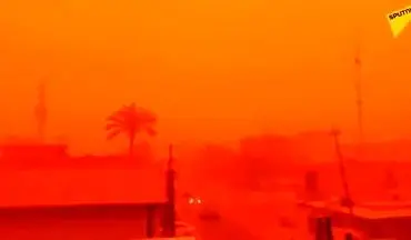 فیلم طوفان شن وحشتناک در آسمان عراق
