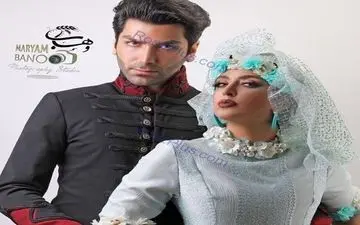میکاپ و لباس خاص خانم بازیگر در مراسم عقدش/عکس