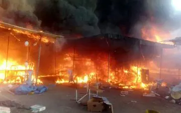 حریق در بازار روز گلشهر کرج+ عکس