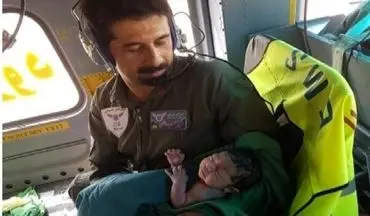  نوزاد خوشابی در بالگرد اورژانس هوایی متولد شد