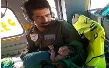  نوزاد خوشابی در بالگرد اورژانس هوایی متولد شد