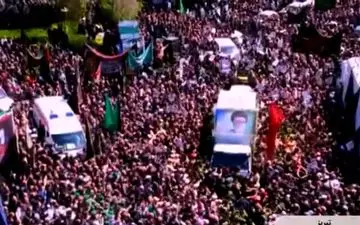 پیکر شهید آیت الله آل هاشم به میدان شهدای تبریز رسید

