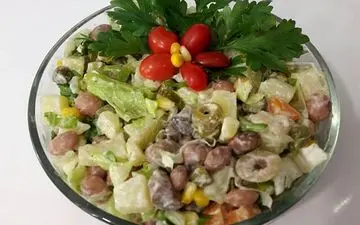 سالد لوبیا چیتی | با حبوبات هم میشه سالاد مقوی درست کرد!