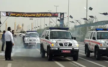 بدرقه کاروان سلامت در آستانه اربعین + فیلم 