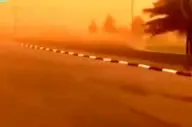 طوفان گرد و غبار شدید در حفار البطین عربستان سعودی + ویدئو