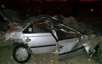 واژگونی پژو 405 و کشته شدن سه مرد جوان