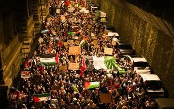  حامیان فلسطین در سوییس به خیابان آمدند