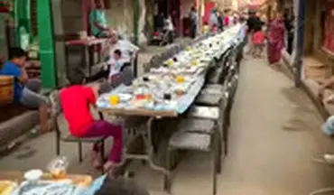 میز ۵۰ متری افطار ماه رمضان در قاهره