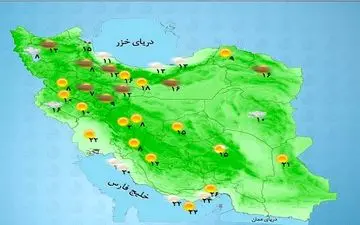 وزش باد شدید در 14 استان کشور/آسمان تهران ابری است+جدول