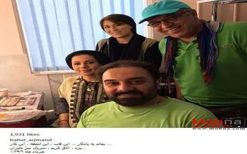 برزو و بهار ارجمند در اتاق گریم سریال سرّ دلبران (عکس)