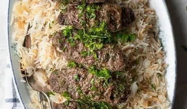 غذای خوشمزه لبنانی | طرز تهیه پلو کباب لبنانی