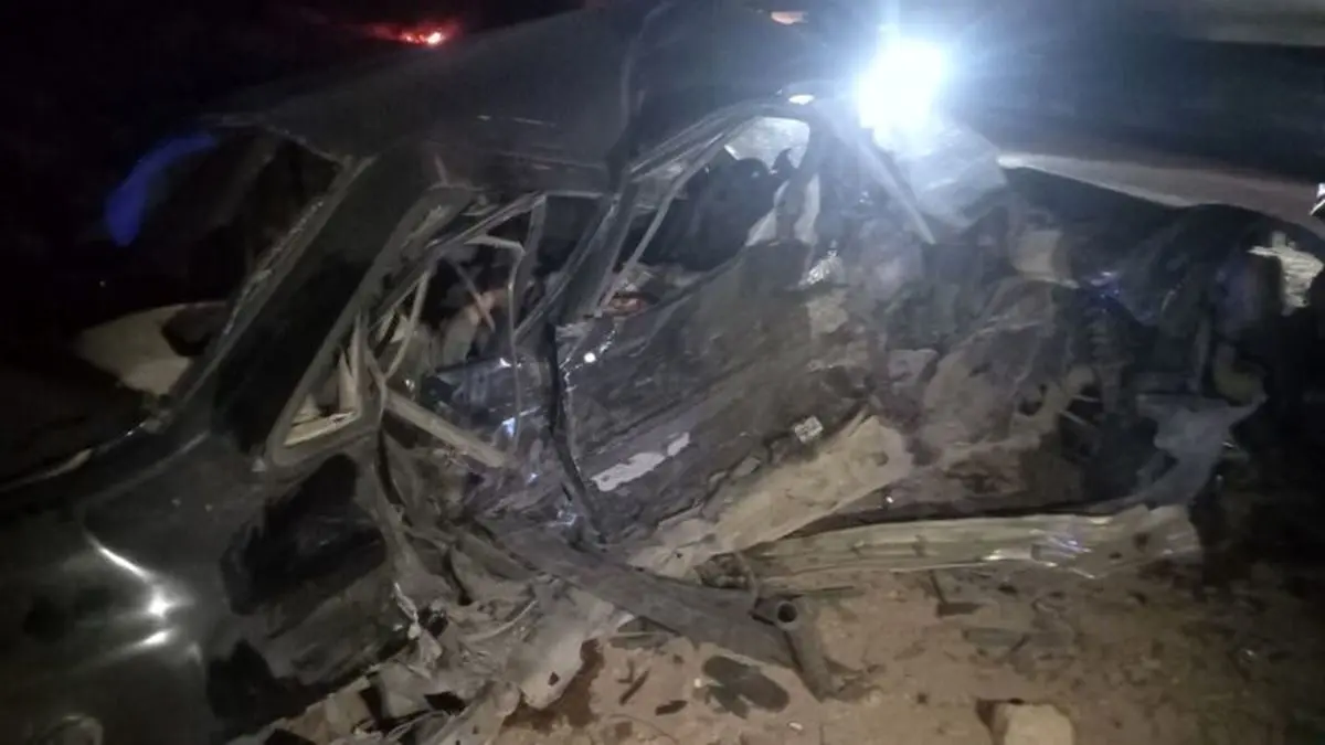 تصادف مرگبار در جاده قهاوند: ۲ کشته و ۴ مصدوم بر اثر خواب‌آلودگی و سرعت بالا