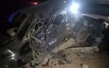 تصادف مرگبار در جاده قهاوند: ۲ کشته و ۴ مصدوم بر اثر خواب‌آلودگی و سرعت بالا