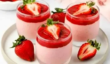 دسر خوشمزه و رنگارنگ: طرز تهیه محلبی توت‌فرنگی برای میان‌وعده‌ای متفاوت