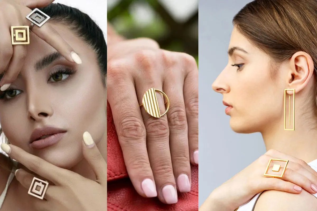 انگشتر زنانه طلا با طرح هندسی | ۲۷ مدل بی نظیر و خاص برای هر سلیقه‌ای
