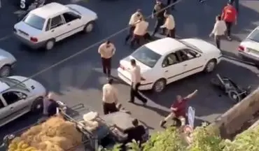فیلم درگیری خونین مأموران شهرداری با دستفروشان قزوین