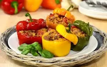 طرز تهیه دلمه فلفل دلمه ای بدون گوشت