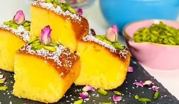 خودت بصورت ماهرانه کیک زعفرانی درست کن!