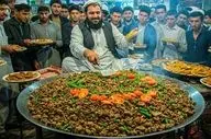 پخت واوایشکا با جگر گوسفند در خیابان‌های پیشاور