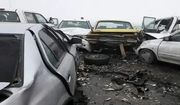 تصادف زنجیره ای ۹ دستگاه خودرو در شیراز