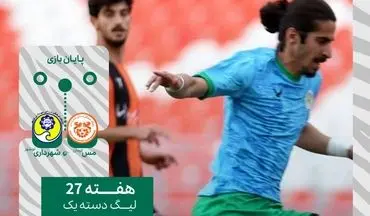تساوی بدون گل مس کرمان و شهرداری نوشهر در یک دیدار کم‌هیجان