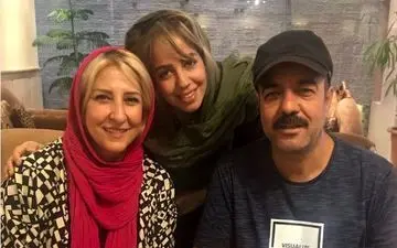 عکس یادگاری مرجانه گلچین به همراه سعید آقاخانی در یک سریال (عکس)