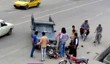 حادثه شدید برای 3 دختر موتورسوار در جاده قم