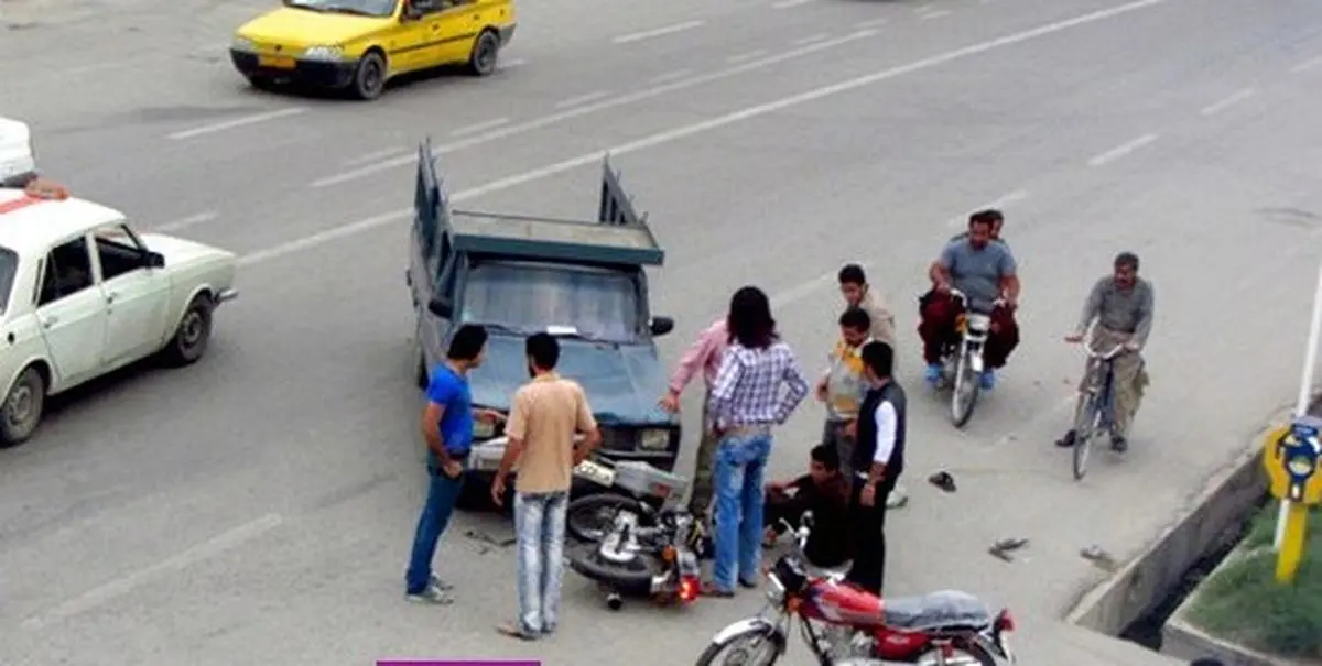 حادثه شدید برای 3 دختر موتورسوار در جاده قم