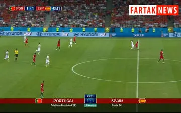 اشتباه عجیب دخیا؛ گل دوم رونالدو به اسپانیا + فیلم