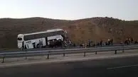 تصادف تریلی و اتوبوس در آزادراه «خرم زال»