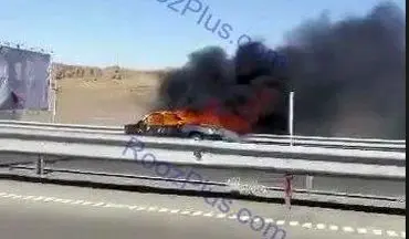 خودروی نماینده خبرگان در آتش سوخت +عکس