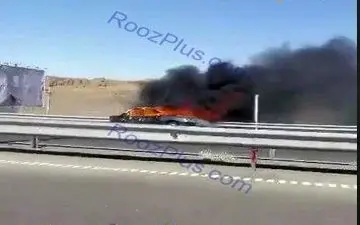 خودروی نماینده خبرگان در آتش سوخت +عکس
