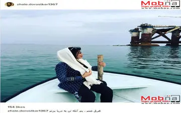 قایق سواری بانوی بازیگر (عکس)
