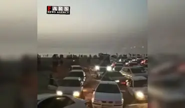 فیلم| ترافیک سنگین در ساحل چریف عسلویه