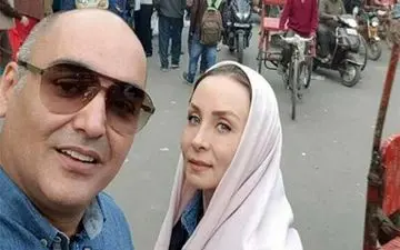 تیپ حدیث فولادوند و همسرش در خارج از کشور