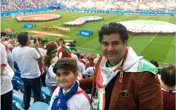 سالار عقیلی و پسرش در ورزشگاه سن پترزبورگ روسیه