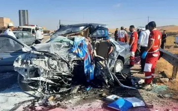 ۵ فوتی حاصل برخورد خودرو پژو ۴۰۵ با نیسان در جاده سرچم اردبیل