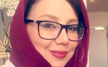 تصویر نصفه و نیمه بهنوش بختیاری و همسرش