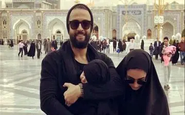 جشن تولد پسر بنیامین در حرم امام رضا(ع) +عکس