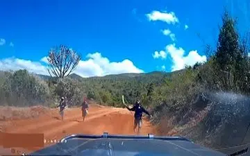 فرار زوج گردشگر از چنگال راهزن‌ها +فیلم 