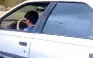 کودک ۹ ساله پشت فرمان یک پژو؛ خودرو توقیف شد