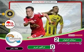 خلاصه بازی سپاهان 2 - 0 تراکتور + فیلم