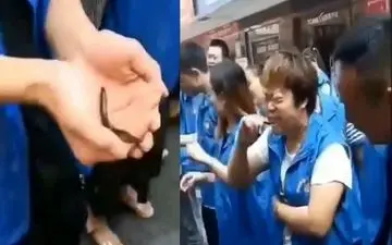 تنبیه عجیب کارمندان شرکت چینی در خیابان