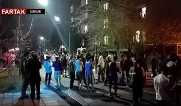 هم اکنون خوابگاه شهید همت دانشگاه علامه گیلان بعد از زمین لرزه امشب تهران + فیلم
